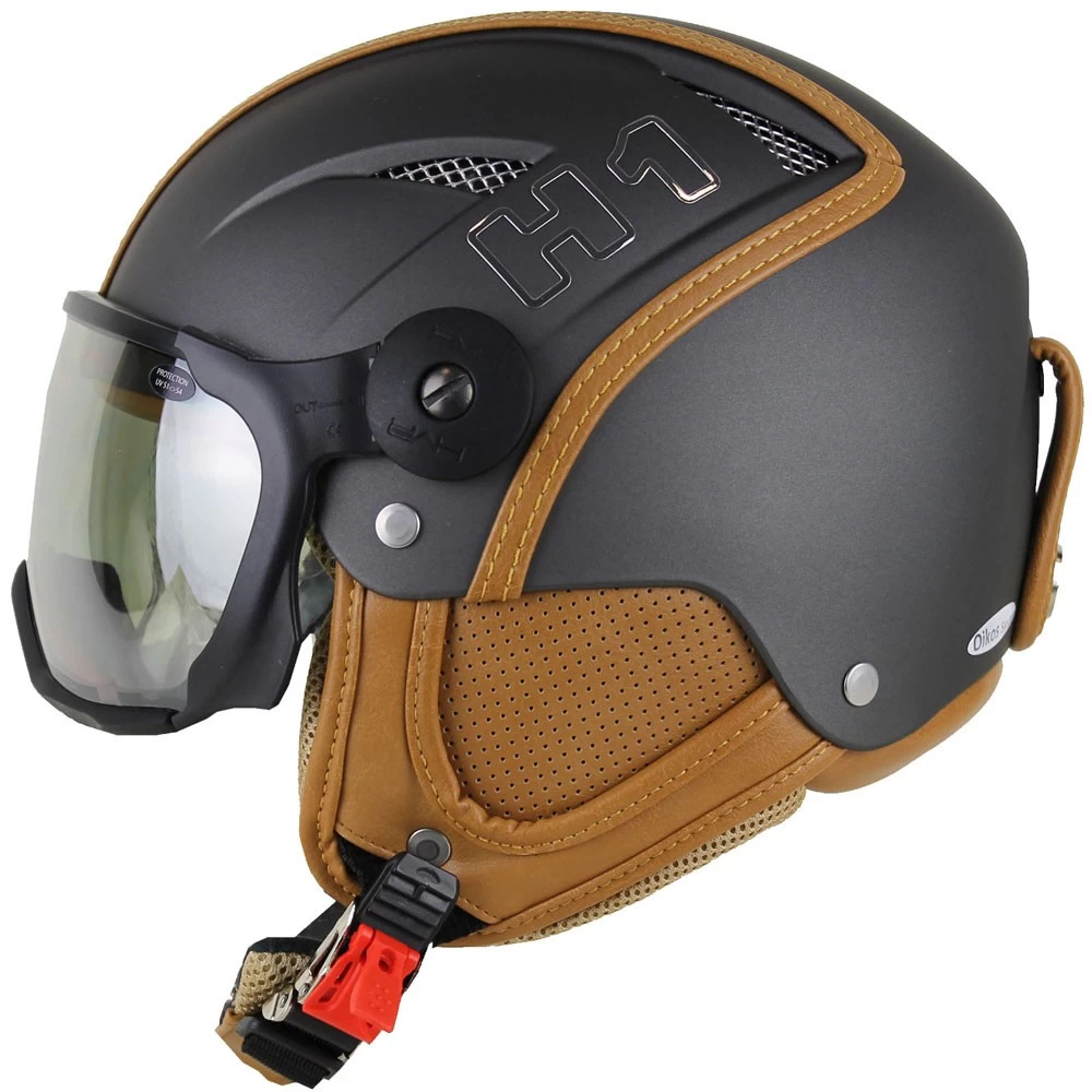 HMR H1+VTFS10 Leather Elegance Heritage Wintersport-Helm Brown Savage/Photochromic Silver Damen, Herren 3 HMR H1+VTFS10 Leather Elegance Heritage Wintersport-Helm Brown Savage/Photochromic Silver Damen, Herren
