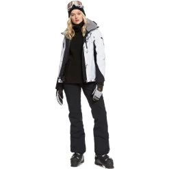 Roxy Jet Ski Snowboardjacke True Black White Birds Damen -Skiausrüstung Geschäft roxy jet ski erjtj03218 kvj2 02 grossnmraPWRjsnmtv