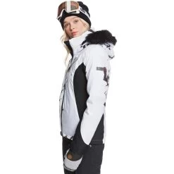 Roxy Jet Ski Snowboardjacke True Black White Birds Damen -Skiausrüstung Geschäft roxy jet ski erjtj03218 kvj2 03 grossuKIjdrOytCreC