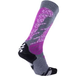 UYN Ski All Mountain Skisocken Medium Grey/Melange/Purple Damen -Skiausrüstung Geschäft uyn ski all mountain socks s100042 g944 01 gross